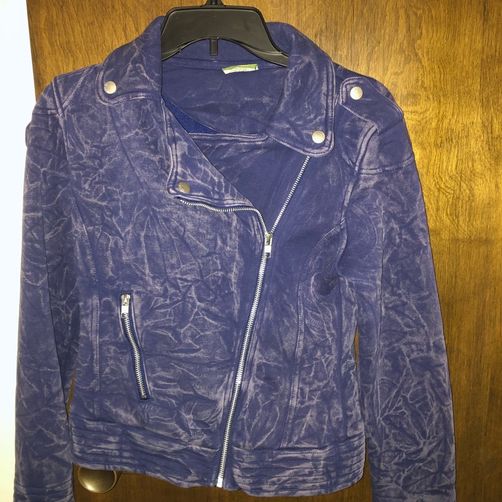 Hoodies blue moto utility unisex biker Gorpcore substantial zipper jacket size S